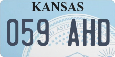 KS license plate 059AHD