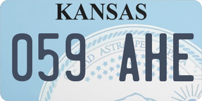 KS license plate 059AHE