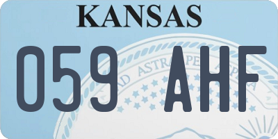 KS license plate 059AHF