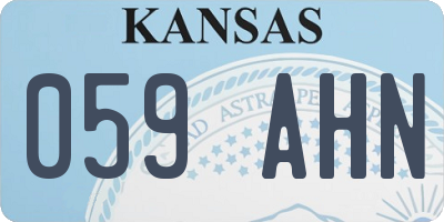 KS license plate 059AHN