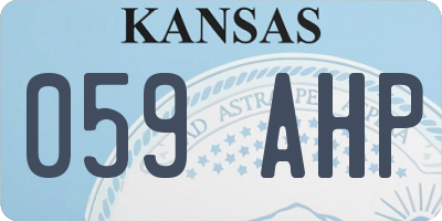 KS license plate 059AHP