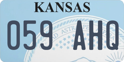 KS license plate 059AHQ