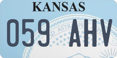KS license plate 059AHV