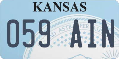 KS license plate 059AIN