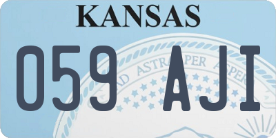 KS license plate 059AJI
