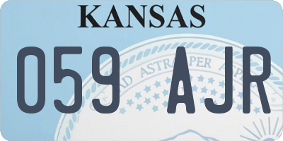 KS license plate 059AJR