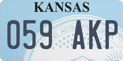 KS license plate 059AKP