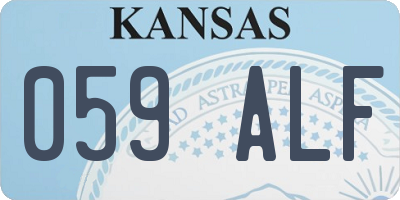 KS license plate 059ALF