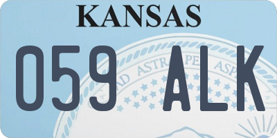 KS license plate 059ALK
