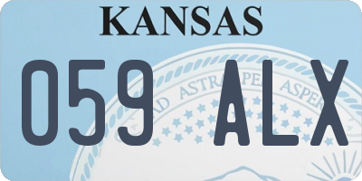 KS license plate 059ALX