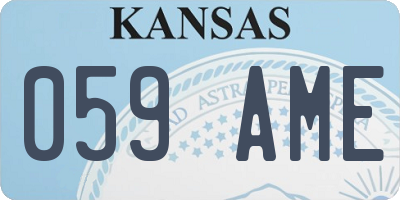 KS license plate 059AME