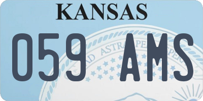 KS license plate 059AMS