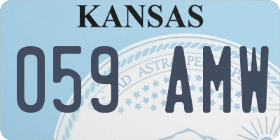 KS license plate 059AMW