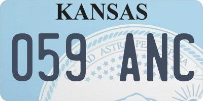 KS license plate 059ANC