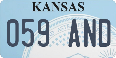 KS license plate 059AND