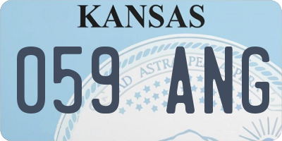 KS license plate 059ANG