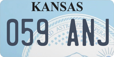 KS license plate 059ANJ