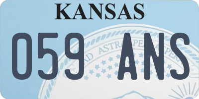 KS license plate 059ANS
