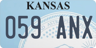 KS license plate 059ANX