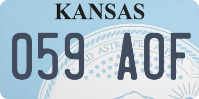 KS license plate 059AOF