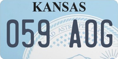 KS license plate 059AOG