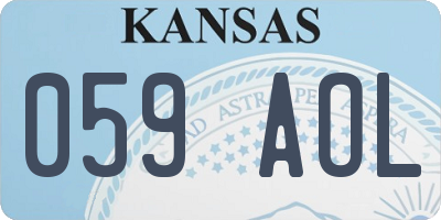 KS license plate 059AOL