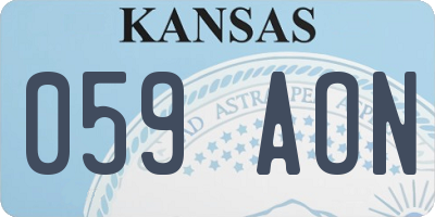 KS license plate 059AON