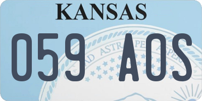 KS license plate 059AOS