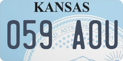 KS license plate 059AOU