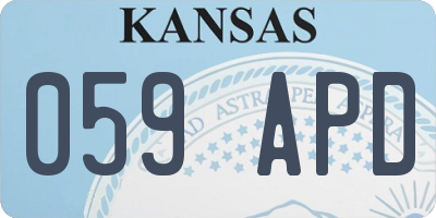 KS license plate 059APD