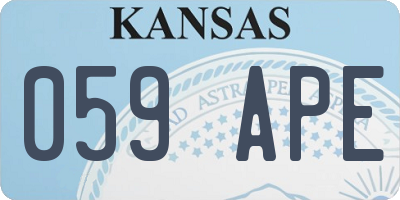 KS license plate 059APE