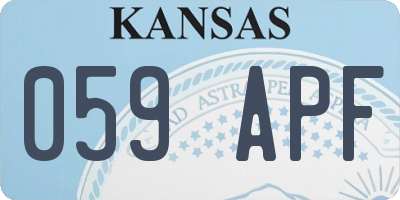 KS license plate 059APF