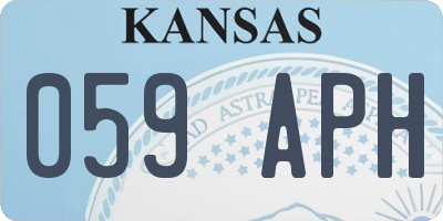 KS license plate 059APH