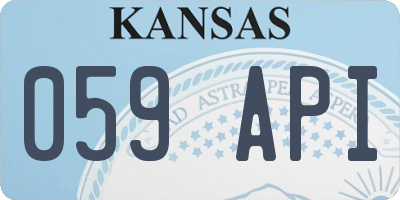 KS license plate 059API