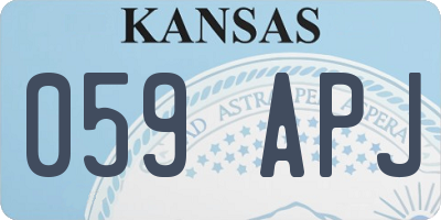 KS license plate 059APJ