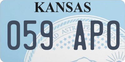 KS license plate 059APO