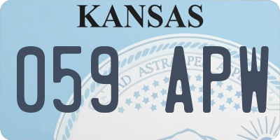 KS license plate 059APW