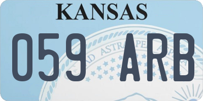KS license plate 059ARB