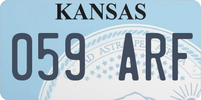 KS license plate 059ARF