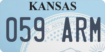 KS license plate 059ARM