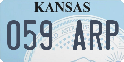 KS license plate 059ARP