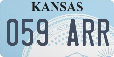 KS license plate 059ARR