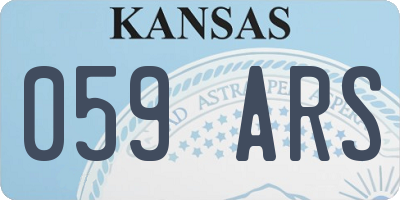 KS license plate 059ARS