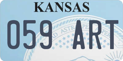 KS license plate 059ART