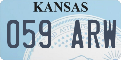 KS license plate 059ARW