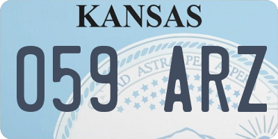 KS license plate 059ARZ