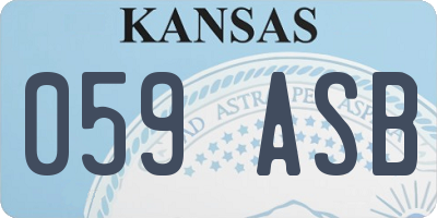 KS license plate 059ASB