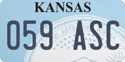 KS license plate 059ASC