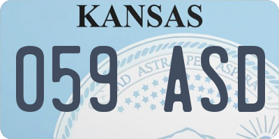 KS license plate 059ASD