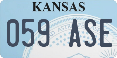 KS license plate 059ASE